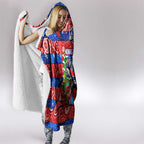 Knights Rugby Merry Christmas Hooded Blanket Indigenous Australian Art