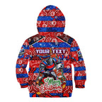 Custom Knights Rugby Merry Christmas Kid Hoodie Indigenous Australian Art