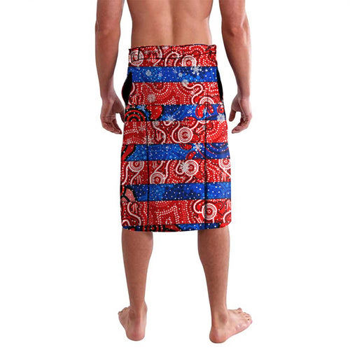 Custom Knights Rugby Merry Christmas Lavalava Indigenous Australian Art