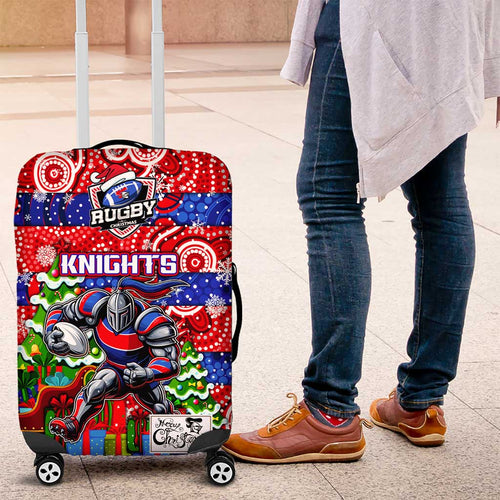 Knights Rugby Merry Christmas Luggage Cover Indigenous Australian Art