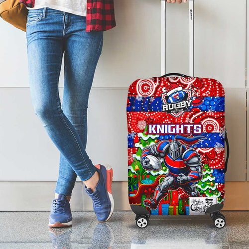 Knights Rugby Merry Christmas Luggage Cover Indigenous Australian Art