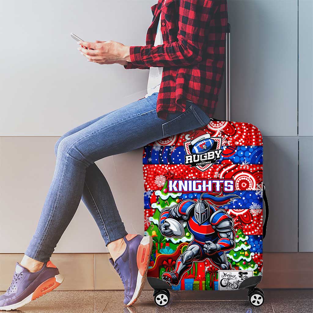 Knights Rugby Merry Christmas Luggage Cover Indigenous Australian Art