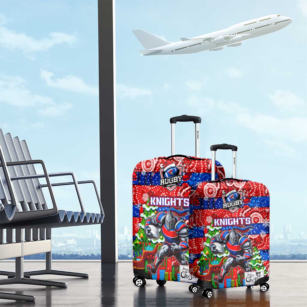 Knights Rugby Merry Christmas Luggage Cover Indigenous Australian Art