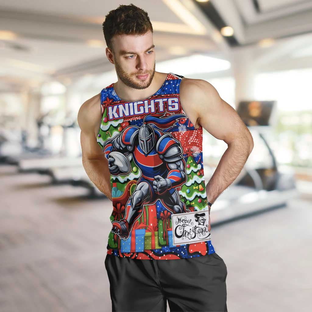 Custom Knights Rugby Merry Christmas Men Tank Top Indigenous Australian Art