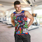 Custom Knights Rugby Merry Christmas Men Tank Top Indigenous Australian Art