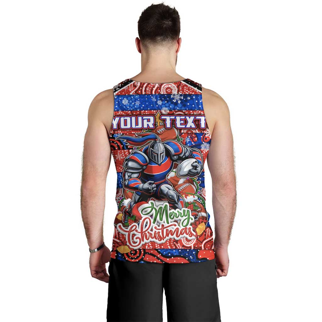 Custom Knights Rugby Merry Christmas Men Tank Top Indigenous Australian Art