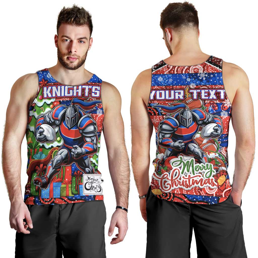 Custom Knights Rugby Merry Christmas Men Tank Top Indigenous Australian Art