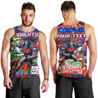 Custom Knights Rugby Merry Christmas Men Tank Top Indigenous Australian Art
