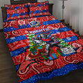 Knights Rugby Merry Christmas Quilt Bed Set Indigenous Australian Art