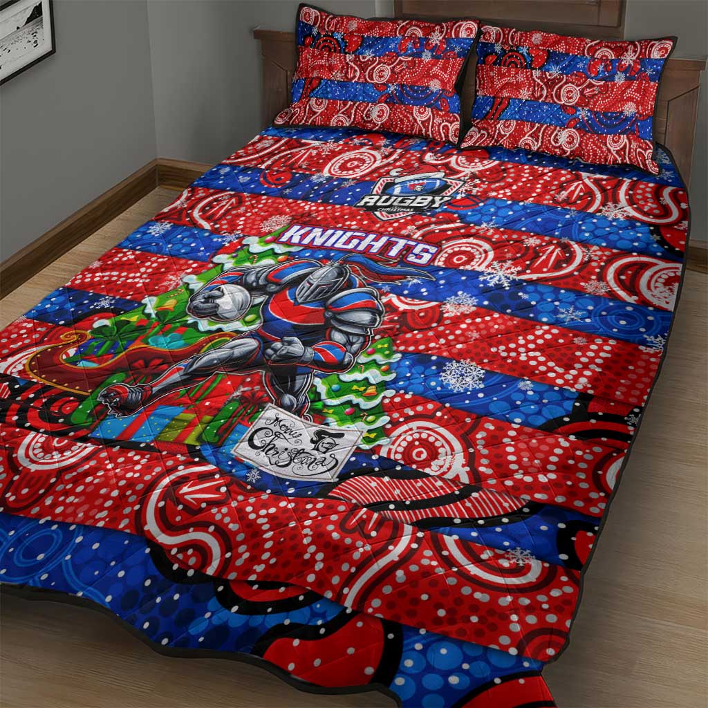 Knights Rugby Merry Christmas Quilt Bed Set Indigenous Australian Art