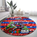 Knights Rugby Merry Christmas Round Carpet Indigenous Australian Art
