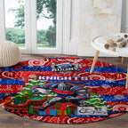 Knights Rugby Merry Christmas Round Carpet Indigenous Australian Art