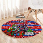 Knights Rugby Merry Christmas Round Carpet Indigenous Australian Art