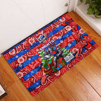 Knights Rugby Merry Christmas Rubber Doormat Indigenous Australian Art