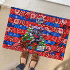Knights Rugby Merry Christmas Rubber Doormat Indigenous Australian Art