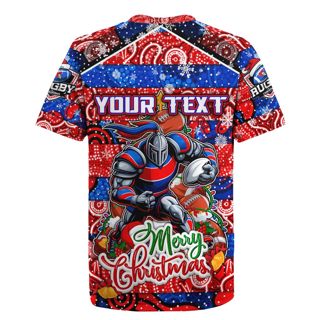 Custom Knights Rugby Merry Christmas Rugby Jersey Indigenous Australian Art