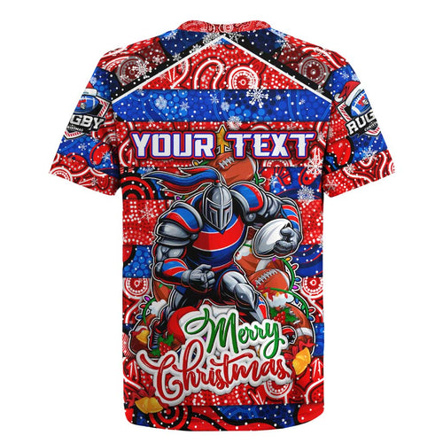 Custom Knights Rugby Merry Christmas Rugby Jersey Indigenous Australian Art
