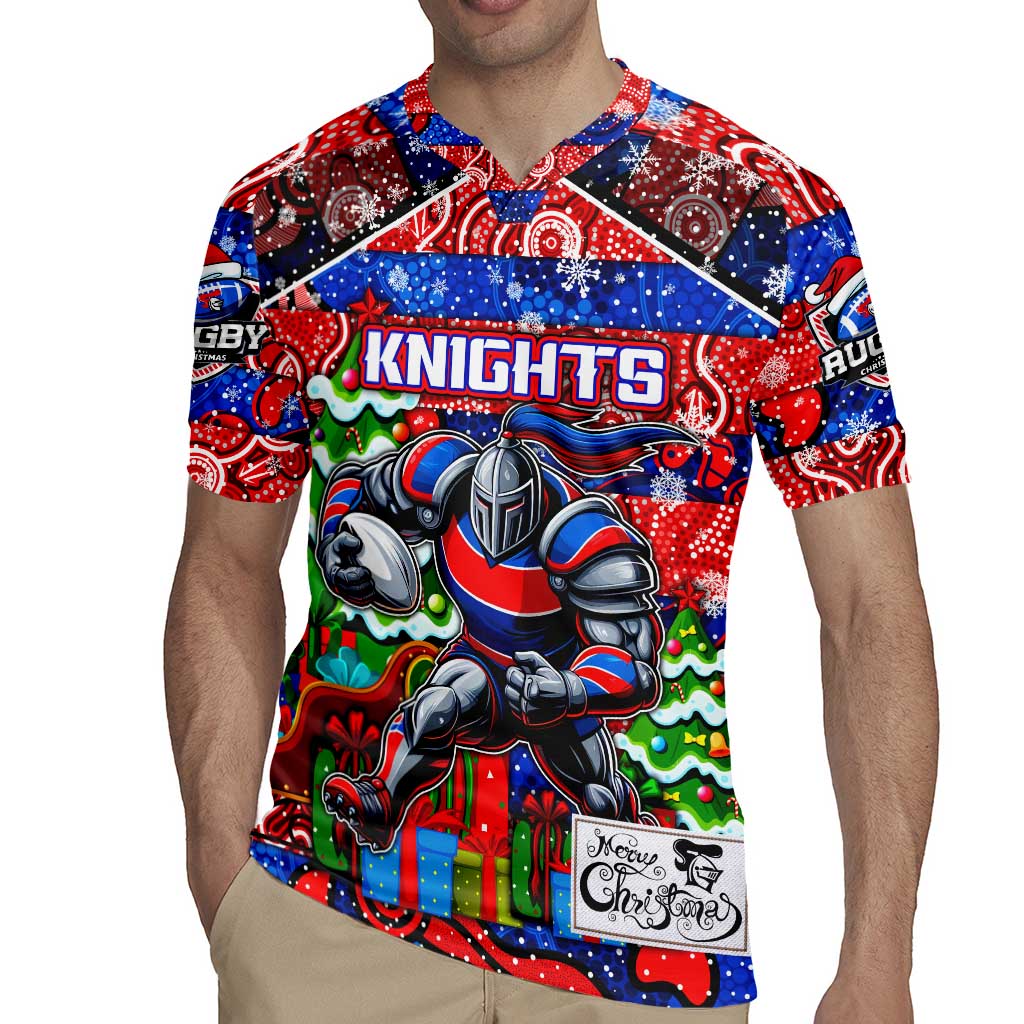 Custom Knights Rugby Merry Christmas Rugby Jersey Indigenous Australian Art