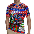 Custom Knights Rugby Merry Christmas Rugby Jersey Indigenous Australian Art