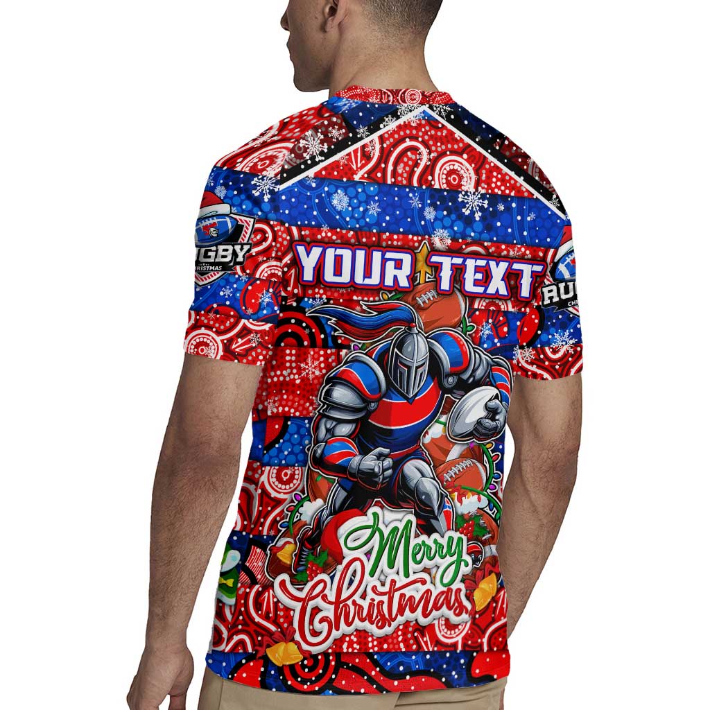 Custom Knights Rugby Merry Christmas Rugby Jersey Indigenous Australian Art