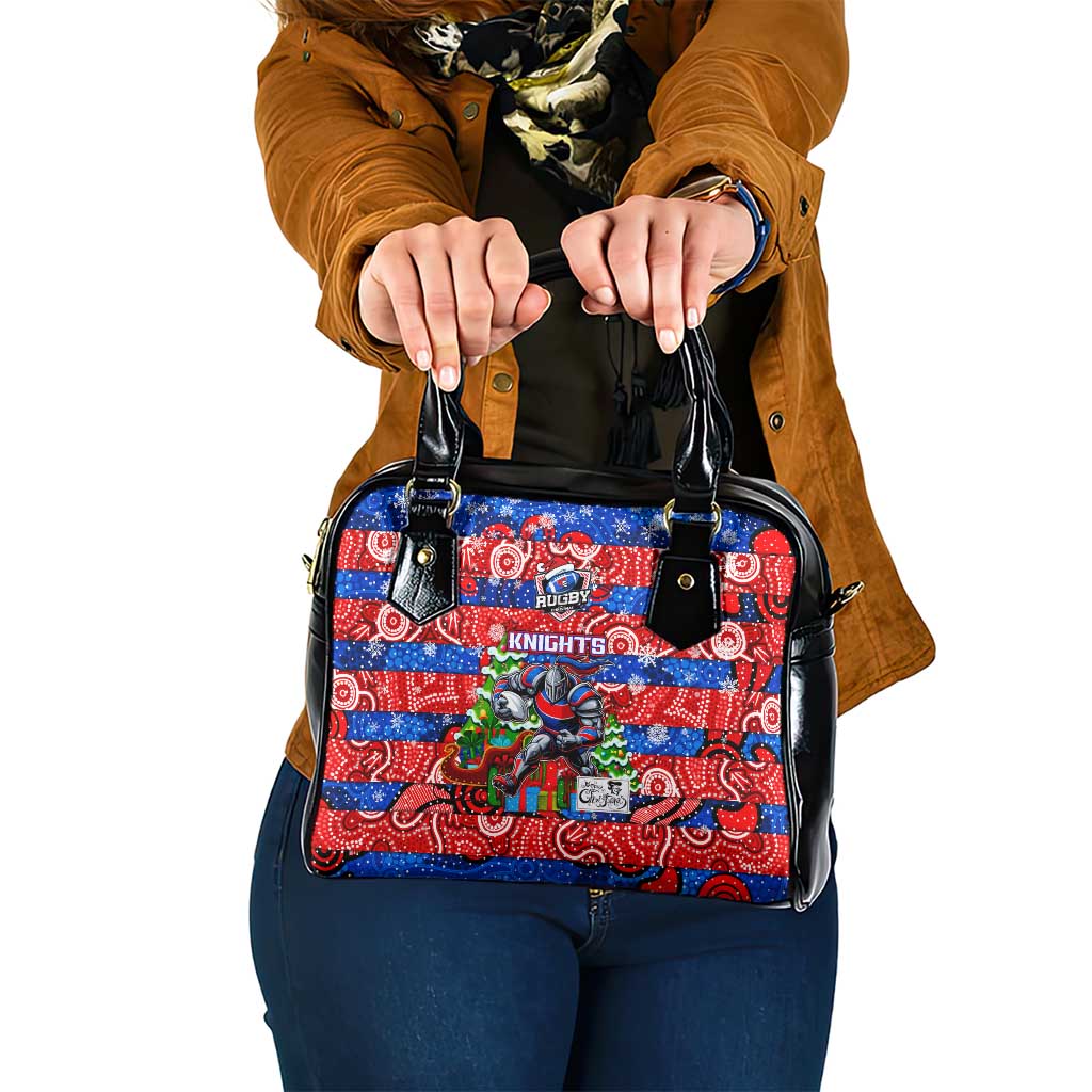 Knights Rugby Merry Christmas Shoulder Handbag Indigenous Australian Art