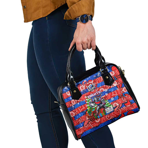 Knights Rugby Merry Christmas Shoulder Handbag Indigenous Australian Art