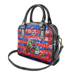 Knights Rugby Merry Christmas Shoulder Handbag Indigenous Australian Art