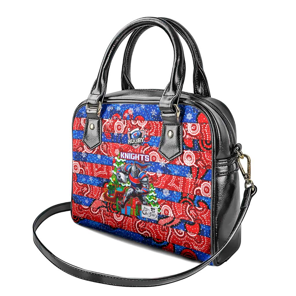 Knights Rugby Merry Christmas Shoulder Handbag Indigenous Australian Art