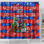 Knights Rugby Merry Christmas Shower Curtain Indigenous Australian Art