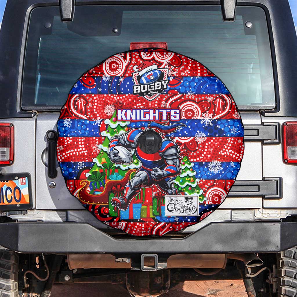 Knights Rugby Merry Christmas Spare Tire Cover Indigenous Australian Art
