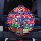 Knights Rugby Merry Christmas Spare Tire Cover Indigenous Australian Art