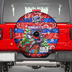 Knights Rugby Merry Christmas Spare Tire Cover Indigenous Australian Art