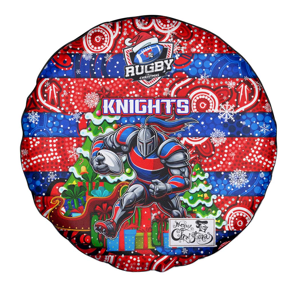 Knights Rugby Merry Christmas Spare Tire Cover Indigenous Australian Art