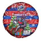 Knights Rugby Merry Christmas Spare Tire Cover Indigenous Australian Art