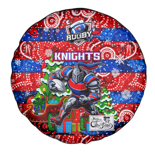 Knights Rugby Merry Christmas Spare Tire Cover Indigenous Australian Art
