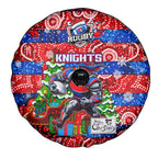 Knights Rugby Merry Christmas Spare Tire Cover Indigenous Australian Art