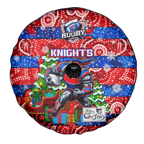 Knights Rugby Merry Christmas Spare Tire Cover Indigenous Australian Art