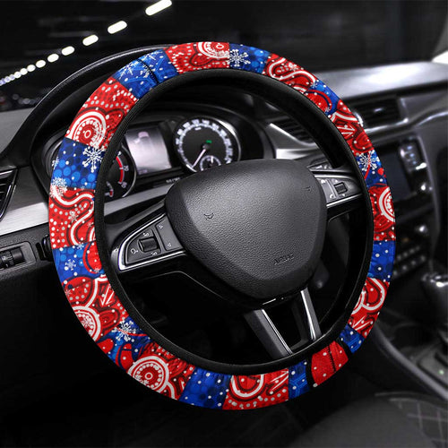 Knights Rugby Merry Christmas Steering Wheel Cover Indigenous Australian Art