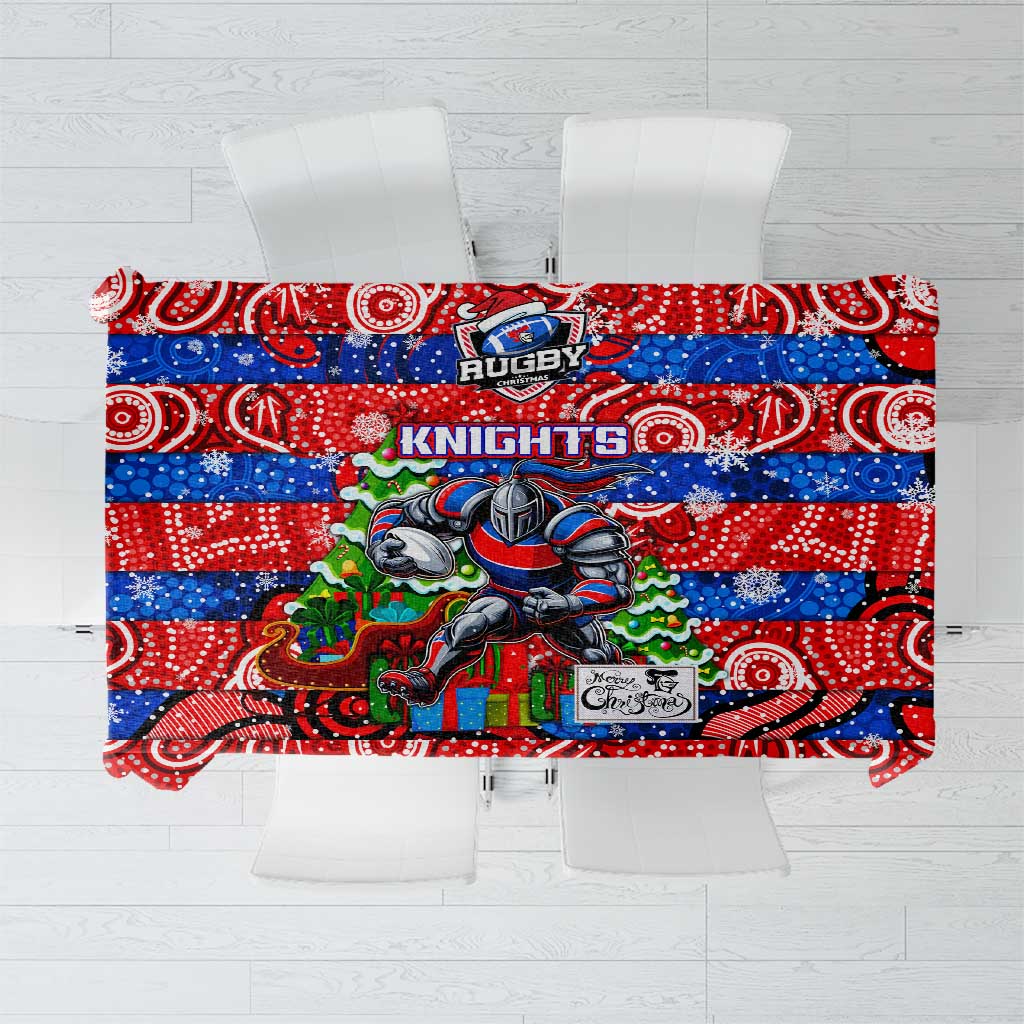 Knights Rugby Merry Christmas Tablecloth Indigenous Australian Art
