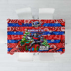 Knights Rugby Merry Christmas Tablecloth Indigenous Australian Art