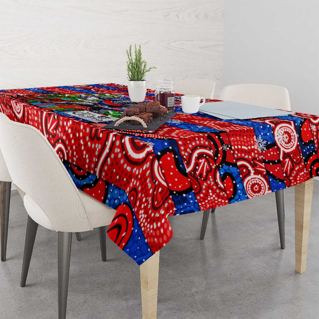 Knights Rugby Merry Christmas Tablecloth Indigenous Australian Art