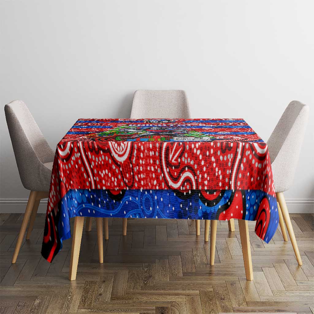 Knights Rugby Merry Christmas Tablecloth Indigenous Australian Art