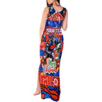 Custom Knights Rugby Merry Christmas Tank Maxi Dress Indigenous Australian Art