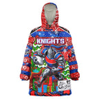 Custom Knights Rugby Merry Christmas Wearable Blanket Hoodie Indigenous Australian Art