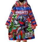 Custom Knights Rugby Merry Christmas Wearable Blanket Hoodie Indigenous Australian Art