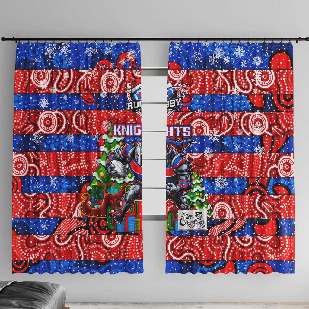 Knights Rugby Merry Christmas Window Curtain Indigenous Australian Art