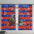 Knights Rugby Merry Christmas Window Curtain Indigenous Australian Art
