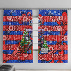 Knights Rugby Merry Christmas Window Curtain Indigenous Australian Art