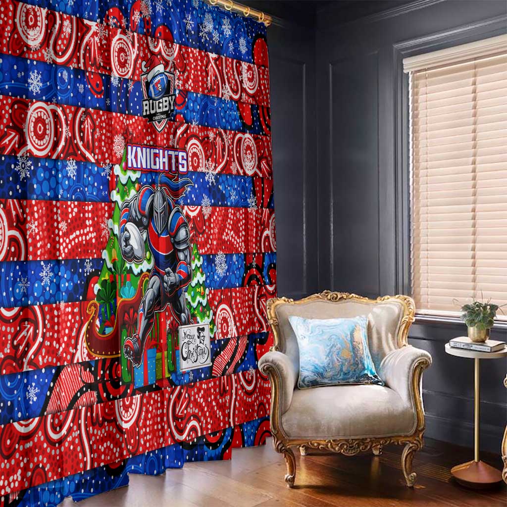 Knights Rugby Merry Christmas Window Curtain Indigenous Australian Art