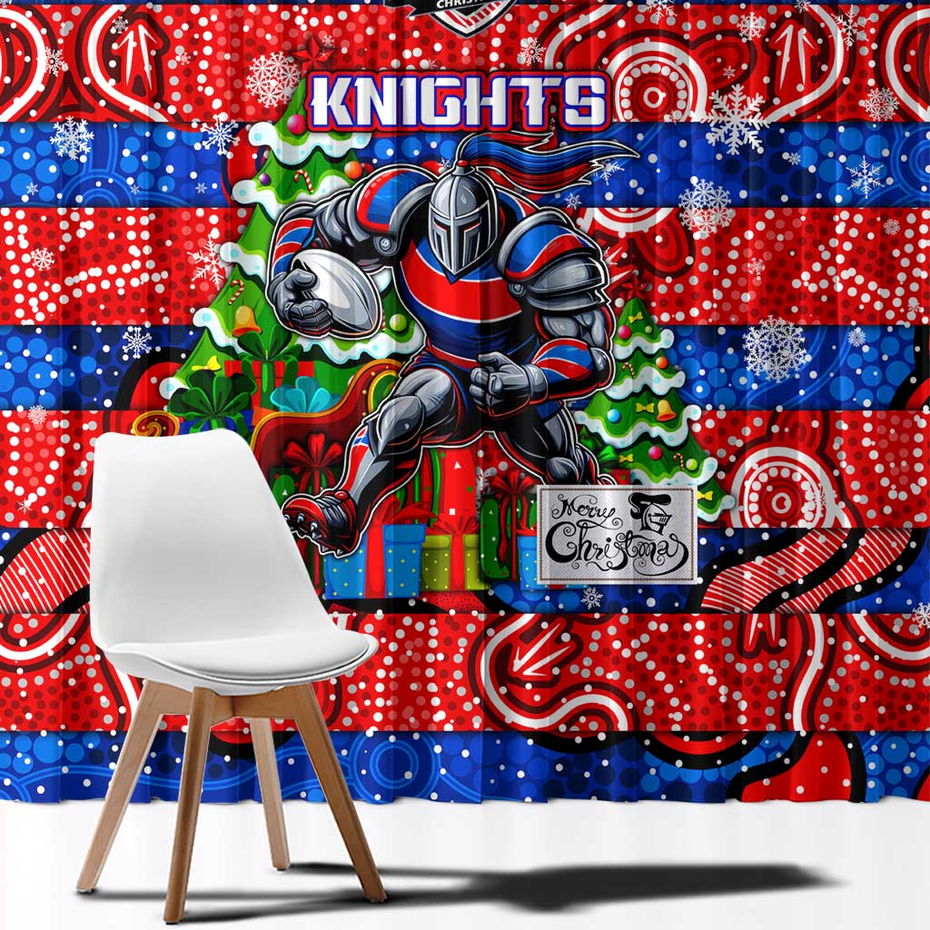 Knights Rugby Merry Christmas Window Curtain Indigenous Australian Art